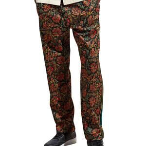 Urban Outfitters Oscar Green Black Red Floral Stripe Men's Track Pants size M